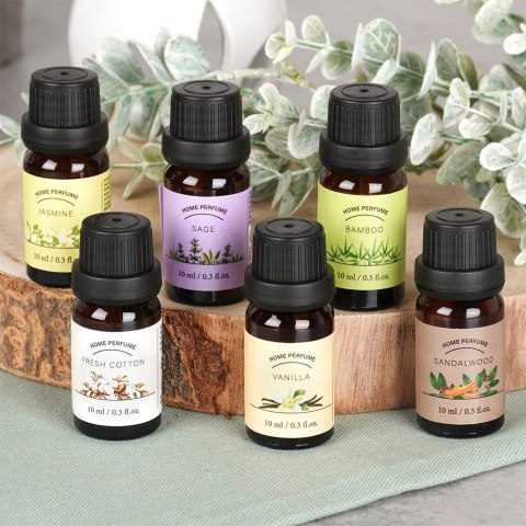 Olejki zapachowe eteryczne do kominka dyfuzora 10 ml zestaw 6 sztuk VILDE 779089