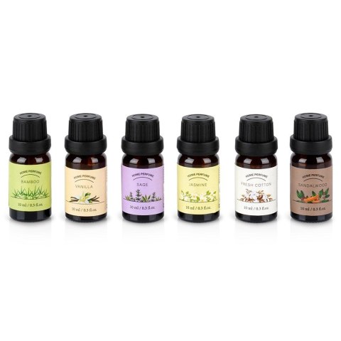 Olejki zapachowe eteryczne do kominka dyfuzora 10 ml zestaw 6 sztuk VILDE 779089