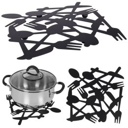 Podstawka pod gorący garnek garnki podkładka metalowa czarna 20x20cm EXCELLENT HOUSEWARE 139142