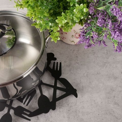 Podstawka pod gorący garnek garnki podkładka metalowa czarna 20x20cm EXCELLENT HOUSEWARE 139142