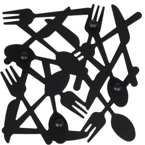 Podstawka pod gorący garnek garnki podkładka metalowa czarna 20x20cm EXCELLENT HOUSEWARE 139142