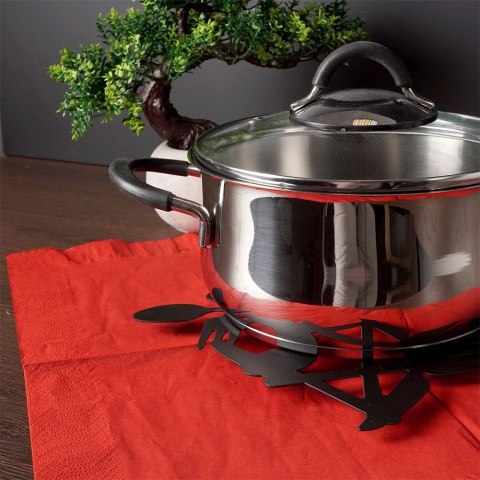 Podstawka pod gorący garnek garnki podkładka metalowa czarna 20x20cm EXCELLENT HOUSEWARE 139142