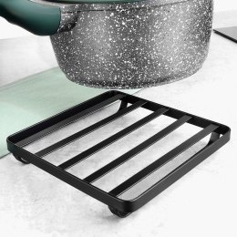Podstawka pod gorący garnek garnki podkładka metalowa czarna MISTY 18x18cm NAVA 10-186-034