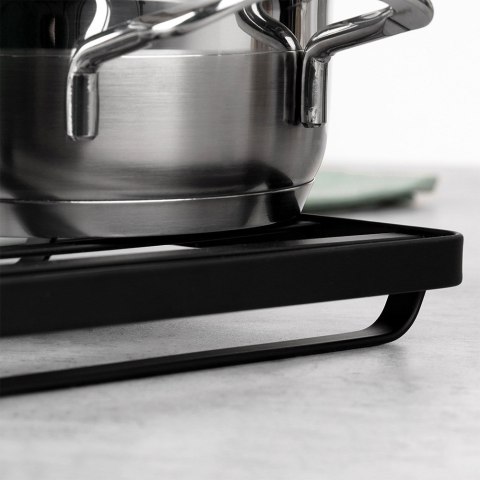 Podstawka pod gorący garnek garnki podkładka metalowa czarna MISTY 18x18cm NAVA 10-186-034