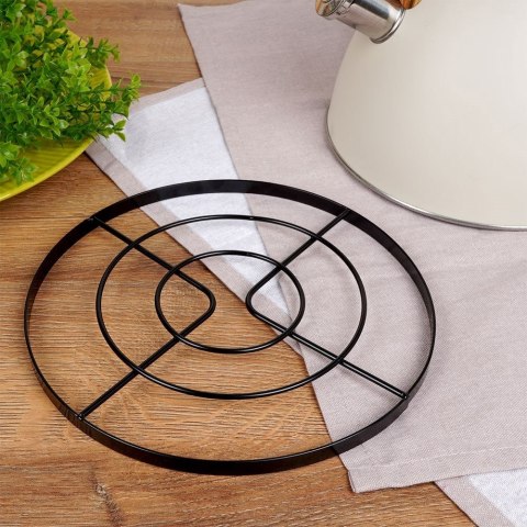 Podstawka podkładka pod gorący garnek garnki metalowa czarna RADKA 23cm ORION 121553
