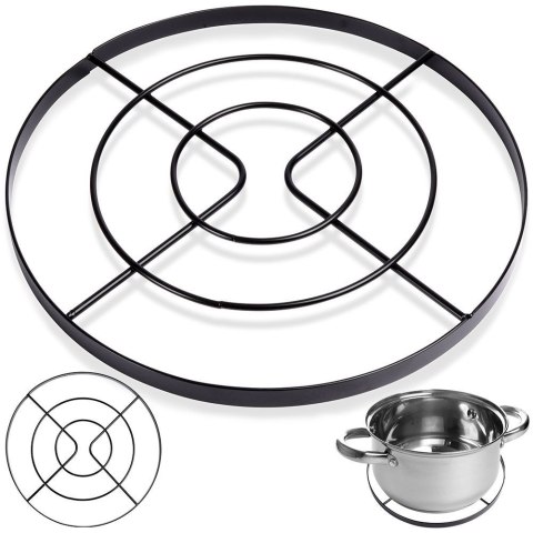 Podstawka podkładka pod gorący garnek garnki metalowa czarna RADKA 23cm ORION 121553