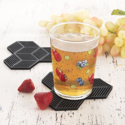 Podstawka silikonowa pod gorące naczynie garnek podkładka czarna 13.5x13.5cm ORION 121574