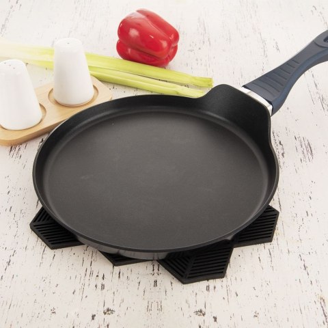 Podstawka silikonowa pod gorące naczynie garnek podkładka czarna 13.5x13.5cm ORION 121574