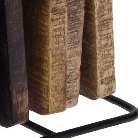 Podstawki pod kubek kubki drewniane podkładki ze stojakiem 11cm 6 sztuk HOME STYLING COLLECTION 710716