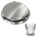 Podstawki pod kubek kubki stalowe podkładki ze stojakiem srebrne 10cm 6 sztuk EXCELLENT HOUSEWARE 139136