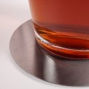 Podstawki pod kubek kubki stalowe podkładki ze stojakiem srebrne 10cm 6 sztuk EXCELLENT HOUSEWARE 139136