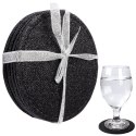 Podstawki podkładki pod kubek kubki czarne 10cm 4 sztuki EXCELLENT HOUSEWARE 139240-C