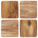 Podstawki podkładki pod kubek kubki drewniane 10x10cm 4 sztuki VILDE 139202