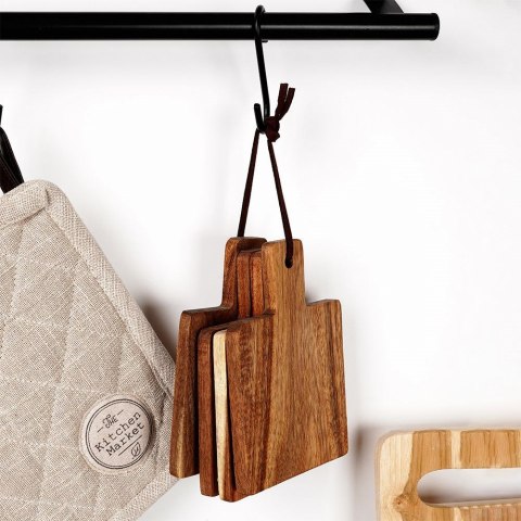 Podstawki podkładki pod kubek kubki drewniane 14x10cm 4 sztuki VILDE 139315