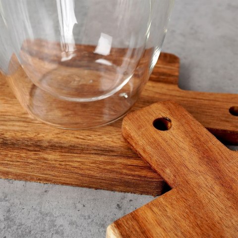 Podstawki podkładki pod kubek kubki drewniane 14x10cm 4 sztuki VILDE 139315