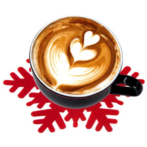 Podstawki podkładki pod kubek kubki filcowe czerwone 13.5cm 6 sztuk ORION 710829