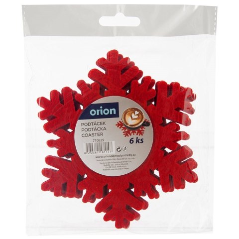 Podstawki podkładki pod kubek kubki filcowe czerwone 13.5cm 6 sztuk ORION 710829