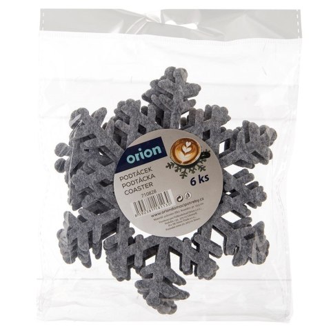 Podstawki podkładki pod kubek kubki filcowe szare 13.5cm 6 sztuk ORION 710828