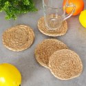 Podstawki podkładki pod kubek kubki naturalne 10cm 4 sztuki HOME STYLING COLLECTION 139408