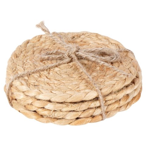 Podstawki podkładki pod kubek kubki naturalne 10cm 4 sztuki HOME STYLING COLLECTION 139408