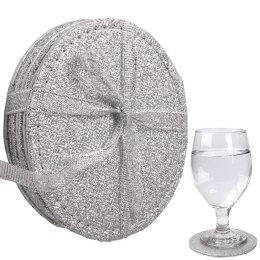Podstawki podkładki pod kubek kubki srebrne 10cm 4 sztuki EXCELLENT HOUSEWARE 139240-S