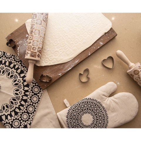 Rękawica kuchenna bawełniana beżowa z magnesem MANDALA 31cm ORION 152198