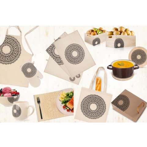 Rękawica kuchenna bawełniana beżowa z magnesem MANDALA 31cm ORION 152198