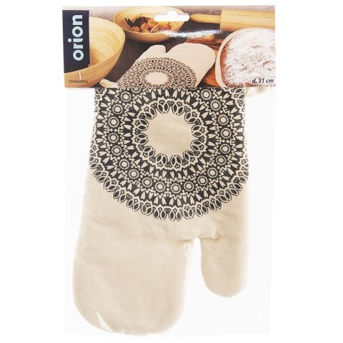 Rękawica kuchenna bawełniana beżowa z magnesem MANDALA 31cm ORION 152198