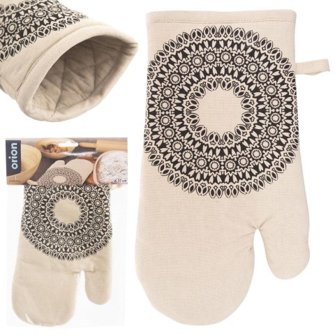 Rękawica kuchenna bawełniana beżowa z magnesem MANDALA 31cm ORION 152198