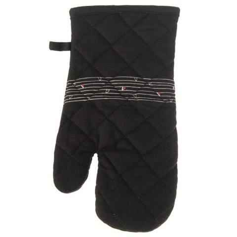 Rękawica kuchenna bawełniana czarna z magnesem SERCE 30cm ORION 152192