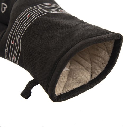 Rękawica kuchenna bawełniana czarna z magnesem SERCE 30cm ORION 152192