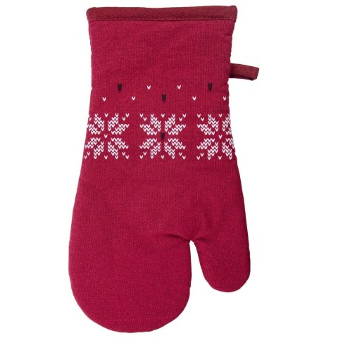 Rękawica kuchenna bawełniana czerwona do ciepłych garnków 31cm ORION 152188