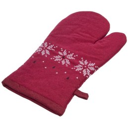 Rękawica kuchenna bawełniana czerwona do ciepłych garnków 31cm ORION 152188
