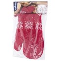 Rękawica kuchenna bawełniana czerwona do ciepłych garnków 31cm ORION 152188