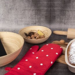 Rękawica kuchenna bawełniana czerwona w grochy z magnesem 31cm ORION 152199