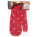 Rękawica kuchenna bawełniana czerwona w grochy z magnesem 31cm ORION 152199