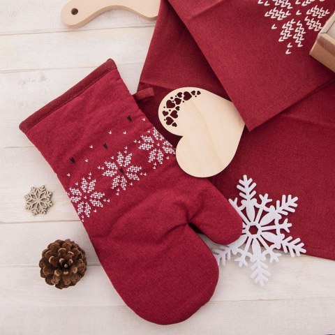 Rękawica kuchenna bawełniana czerwona z magnesem 30.5cm ORION 153901