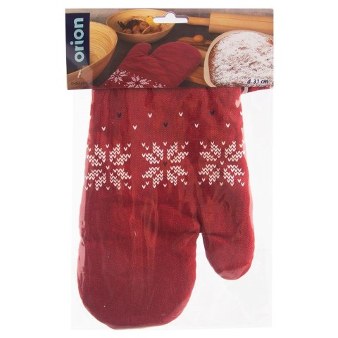 Rękawica kuchenna bawełniana czerwona z magnesem 30.5cm ORION 153901
