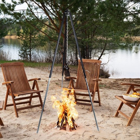 Stojak na kociołek na ognisko ruszt STAL regulowany trójnóg 150cm AMBIANCE 489316
