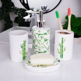 Zestaw łazienkowy ceramiczny biały bambus 310ml 4 elementy BATHROOM SOLUTIONS 569462