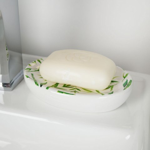 Zestaw łazienkowy ceramiczny biały bambus 310ml 4 elementy BATHROOM SOLUTIONS 569462