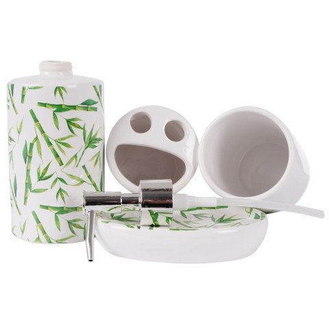 Zestaw łazienkowy ceramiczny biały bambus 310ml 4 elementy BATHROOM SOLUTIONS 569462