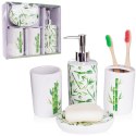 Zestaw łazienkowy ceramiczny biały bambus 310ml 4 elementy BATHROOM SOLUTIONS 569462
