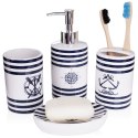 Zestaw łazienkowy ceramiczny biały marynistyczny 310ml 4 elementy BATHROOM SOLUTIONS 569463