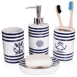 Zestaw łazienkowy ceramiczny biały marynistyczny 310ml 4 elementy BATHROOM SOLUTIONS 569463