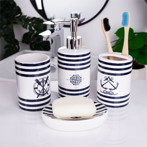 Zestaw łazienkowy ceramiczny biały marynistyczny 310ml 4 elementy BATHROOM SOLUTIONS 569463