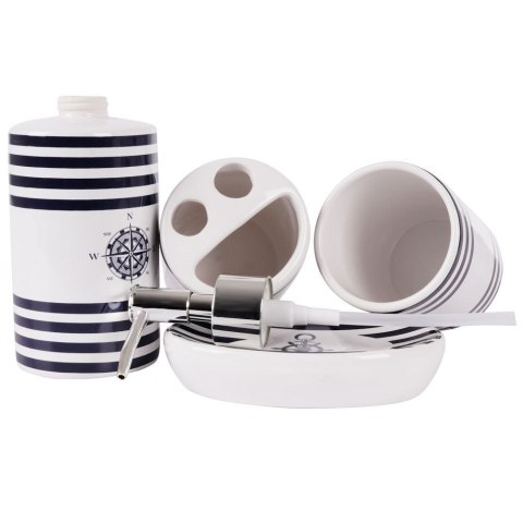 Zestaw łazienkowy ceramiczny biały marynistyczny 310ml 4 elementy BATHROOM SOLUTIONS 569463