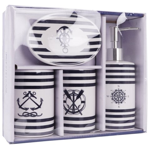 Zestaw łazienkowy ceramiczny biały marynistyczny 310ml 4 elementy BATHROOM SOLUTIONS 569463