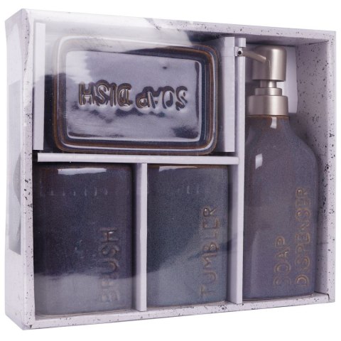 Zestaw łazienkowy ceramiczny granatowy 410ml 4 elementy BATHROOM SOLUTIONS 569464