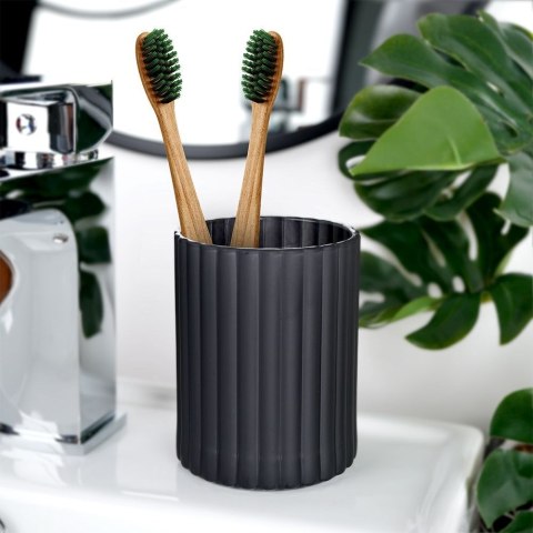 Zestaw łazienkowy do łazienki dozownik szklany czarny 400ml 3-ele VILDE 569397